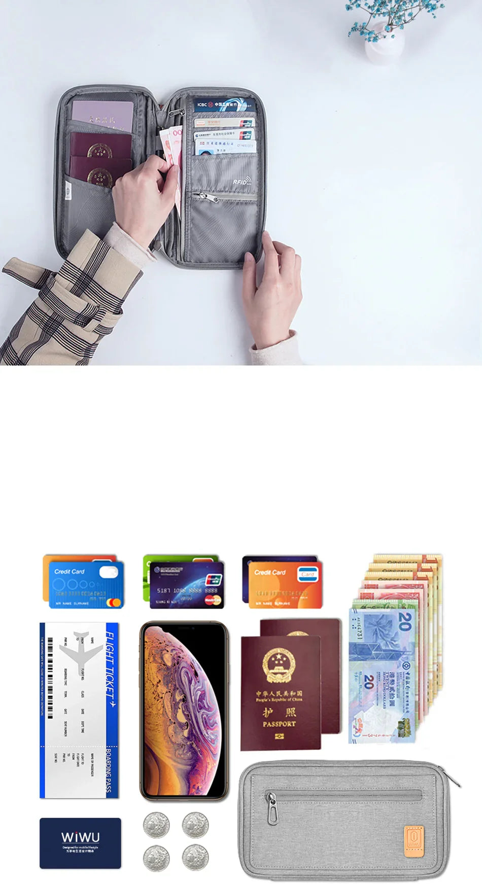 Wiwu Pioneer Passport Pouch - Black - Tashqila Wiwu Pioneer Passport Pouch - Black - Tashqila